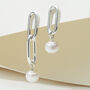 Mismatched Silver Pearl Drop Earrings, thumbnail 2 of 7