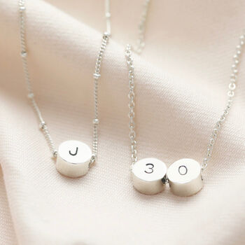 Personalised Sterling Silver Circle Bead Necklace, 3 of 8