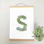 Illustrated Succulent Initial Print, thumbnail 3 of 4