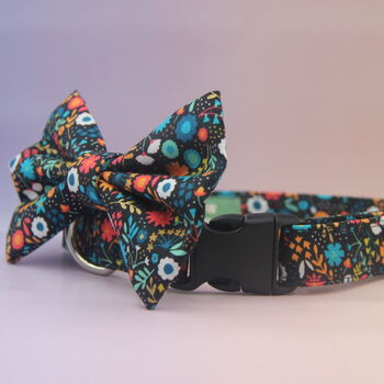 Multicoloured Floral Dog Bow Tie, 3 of 8