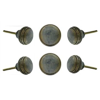 Distressed Classic Horn Knob Set Of Six, 5 of 7