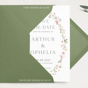 Save The Date Cards Pink Wildflower, 3 of 5