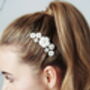 Flower Hoop Wedding Earrings And Comb Set Beth, thumbnail 6 of 11