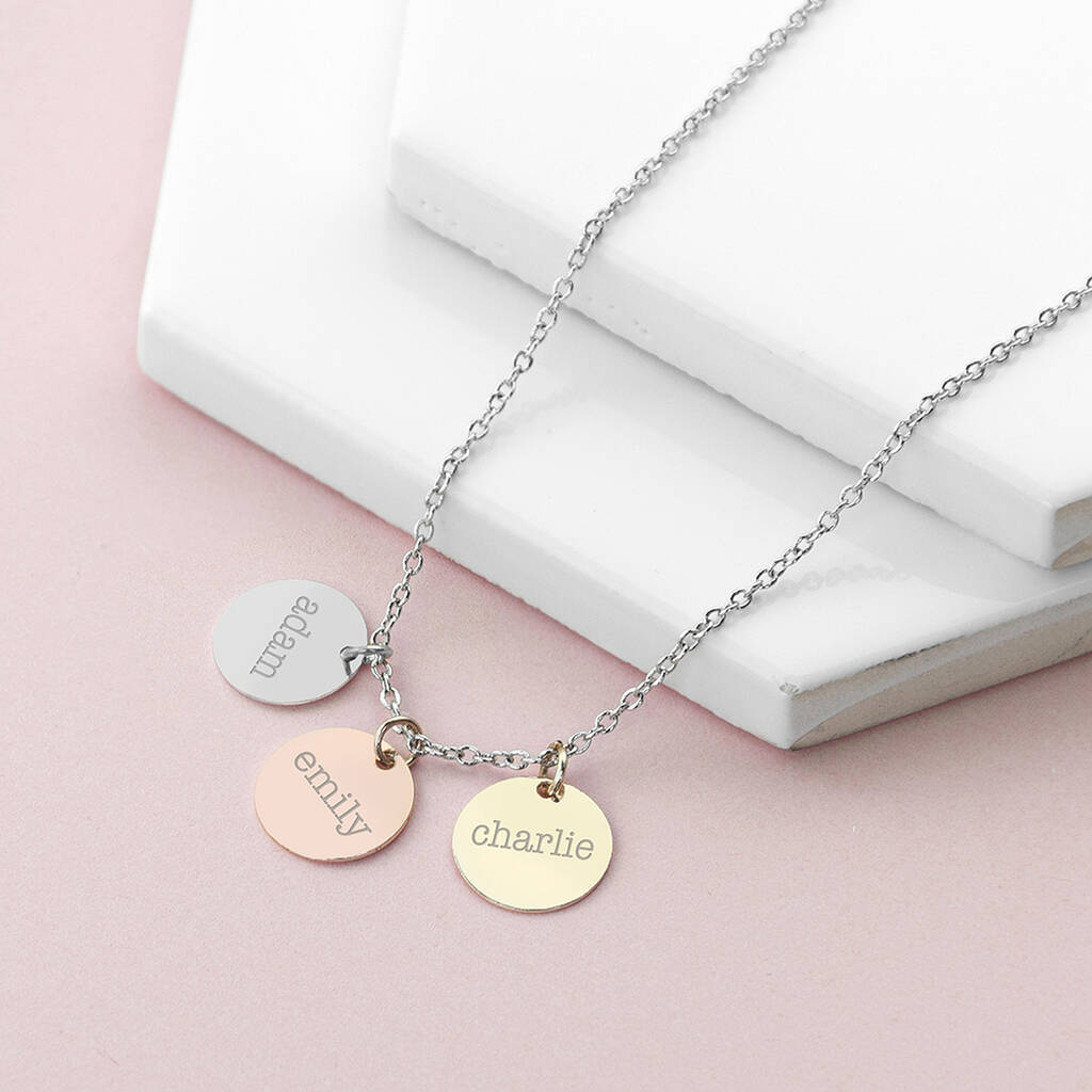 Personalised Family Name Disc Necklace Gift By Sassy Bloom As seen on ...