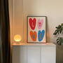 Love Hearts Print, Hearts Wall Art, thumbnail 2 of 9