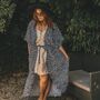 Monochrome Leopard Print Viscose Kimono, thumbnail 1 of 4
