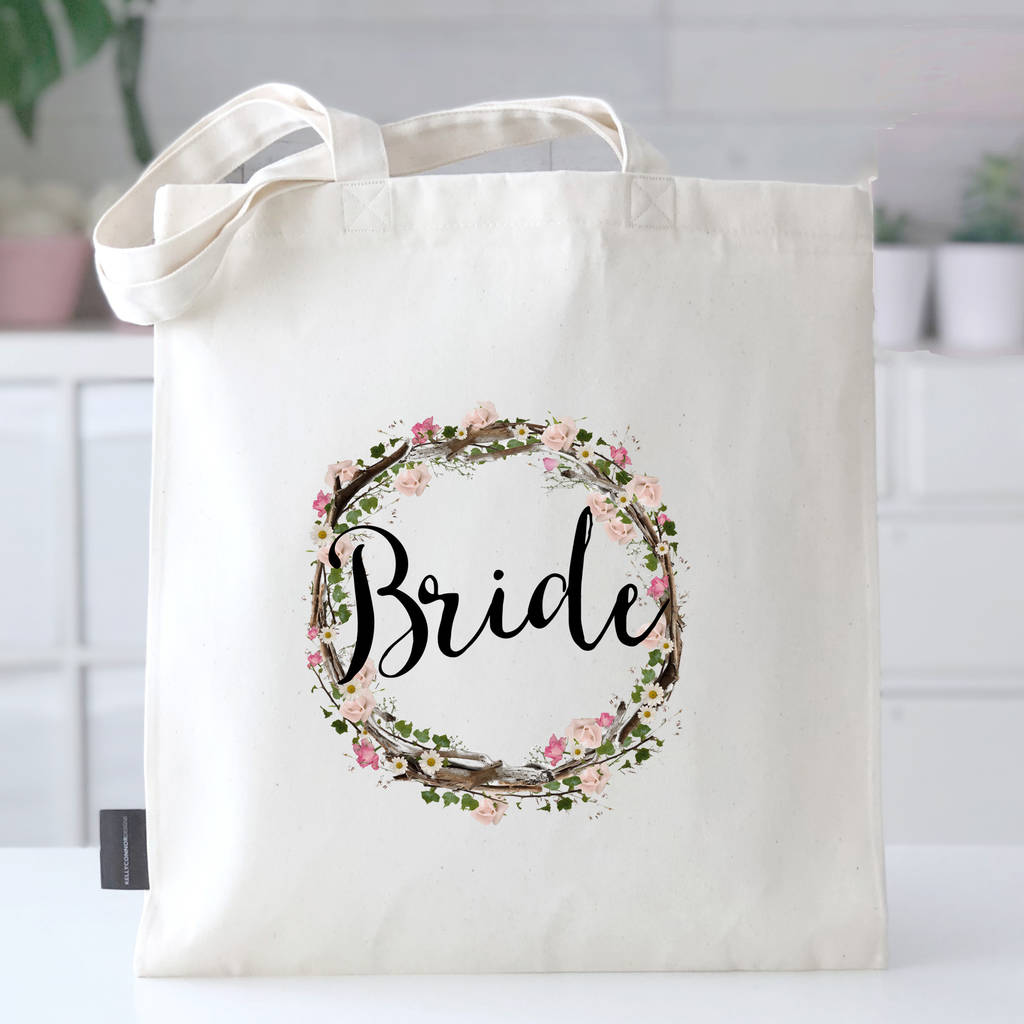 'Bride' Floral Bridal Tote By Kelly Connor Designs | notonthehighstreet.com