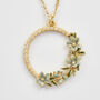 Gold Floral Wreath Necklace, thumbnail 3 of 8