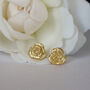 Gold Plated Rose Earrings, thumbnail 1 of 6