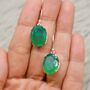 Green Onyx Silver Earrings, thumbnail 6 of 12