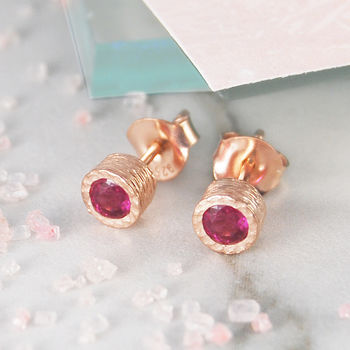 Ruby Rose Gold Plated Silver Birthstone Jewellery Set, 3 of 4