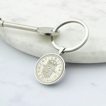 1954 70th Birthday Shilling Keyring, 2 of 6