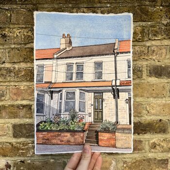 Personalised Watercolour House Portrait Illustration, 4 of 12