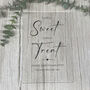 Classic Personalised 'Love is Sweet' Acrylic Sign Clear, A5 Size For Weddings And Events, thumbnail 2 of 6