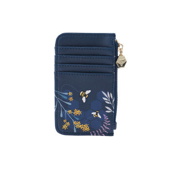 Purple Bee Card Holder Wallet Purse | Floral Print, 4 of 4