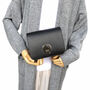 Small Black Leather Crossbody Handbag, Black Shoulder Bag, thumbnail 2 of 12