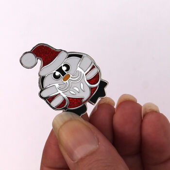 Santa Penguin Enamel Christmas Pin, 9 of 11