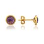 Round Amethyst Studs Set In Gold Vermeil, thumbnail 1 of 2