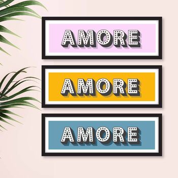 Framed Amore Typography Print, 4 of 10