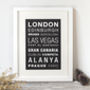 Personalised 'Favourite Destinations' Print, thumbnail 6 of 6