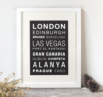 Personalised 'Favourite Destinations' Print, 6 of 6