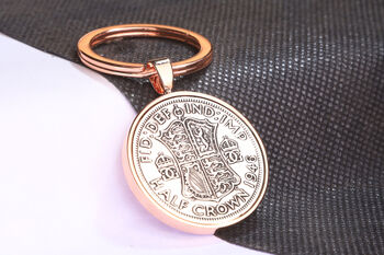 1946 80th Birthday Half Crown Coin Keyring Gift, 3 of 5