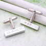 Chunky Silver Personalised Bar Cuff Links, thumbnail 3 of 7