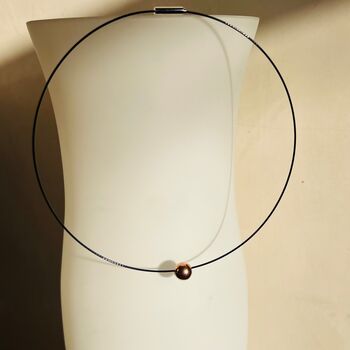 Choker With 18kt Rose Gold Plated Ball, 2 of 3