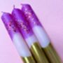 Pink And Gold Glitter Christmas Candles 'Sugar Plum Fairies', thumbnail 1 of 4