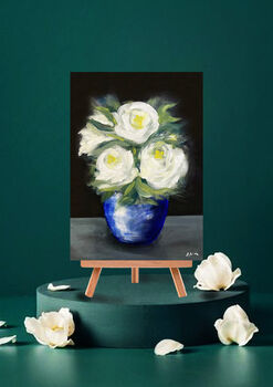 White Rose Acrylic Painting Kit With Video Tutorial, 6 of 7