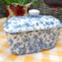 Lidded Butterdish In Blue Blossom Chintz Design, thumbnail 3 of 6