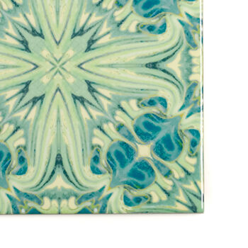 Blue Green William Morris Style Tile, 4 of 9