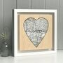 Personalised White Heart Shaped Map Print On Wood, thumbnail 2 of 8