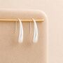 Sterling Silver Plated Molten Teardrop Earrings, thumbnail 3 of 9