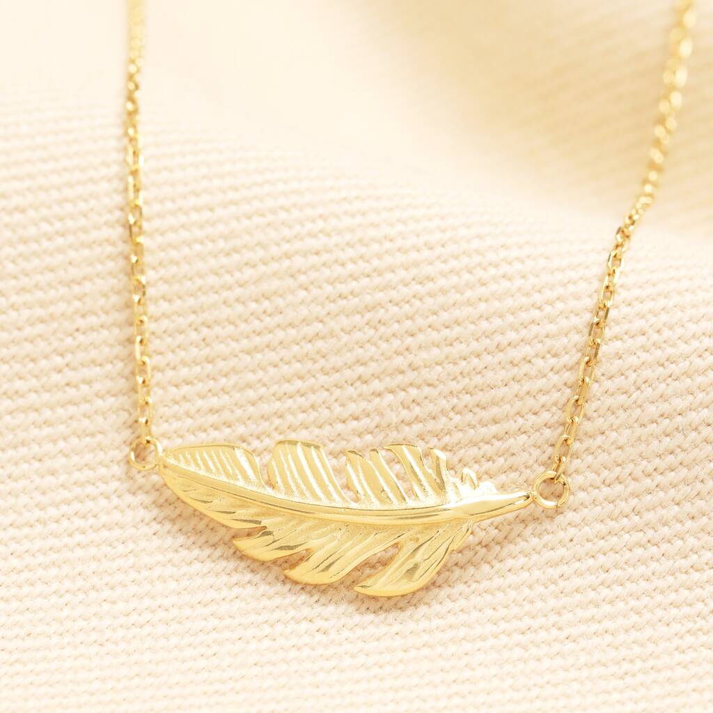 Stainless Steel Feather Pendant Necklace, 1 of 2