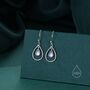 Sterling Silver Delicate Moonstone Droplet Drop Hook Earrings, thumbnail 1 of 10