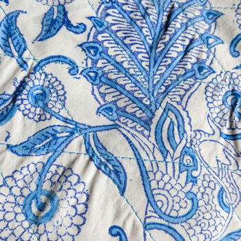 Quilted Block Print Pouches, Fair Trade Zipper Purses Ethically Handmade In India, 5 of 8