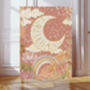 Peach Moon Illustration Art Print, thumbnail 1 of 4