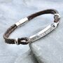 Personalised Men's Leather Slim Bar Bracelet, thumbnail 2 of 10