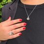 Gold Plated Silver Half Moon Labradorite And Moonstone Ring, thumbnail 4 of 5