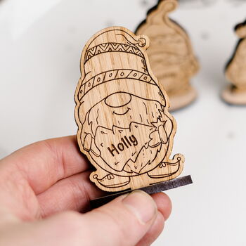 Personalised Wooden Gonk Christmas Place Names, 3 of 5