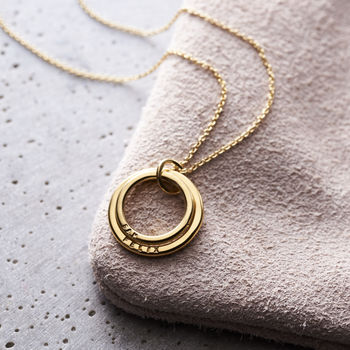 Personalised Two Ring Family Names Necklace, 3 of 11