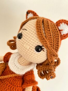 Handmade Crochet Fox Doll For Kids, 9 of 10