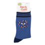 Bee Floral Wreath Bamboo Ankle Socks Women's Blue, thumbnail 2 of 4