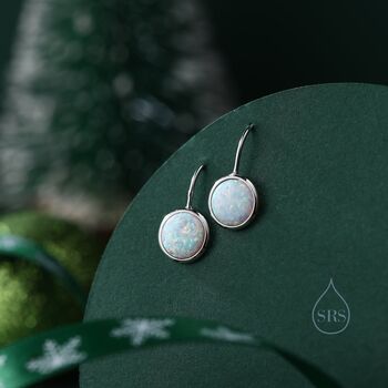 Opal Droplet Drop Hook Earrings In Sterling Silver, 4 of 10