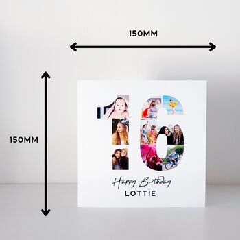 Personalised 16th Birthday Photo Collage Card, 3 of 8