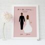 Bride And Groom Portrait Print, thumbnail 3 of 4