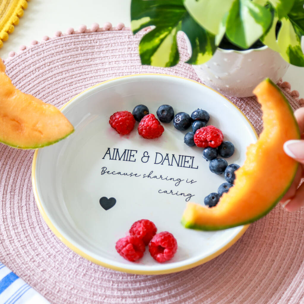 Personalised Enamel Sharing Snack Bowl By Duncan Stewart