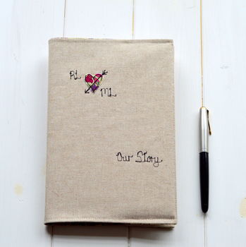 'Our Story' Personalised Linen Notebook, 3 of 10