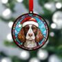 Springer Spaniel In Santa Hat Suncatcher Decoration, thumbnail 2 of 6